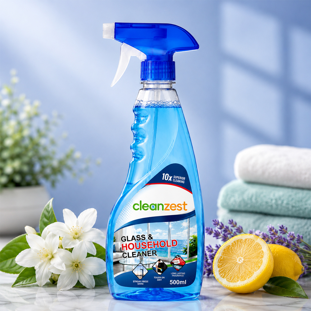 Cleanzest Glass & Household Cleaner 500ml | Streak-Free Shine | Multi-Surface Cleaner | Removes Dust, Dirt & Fingerprints | Fresh Fragrance