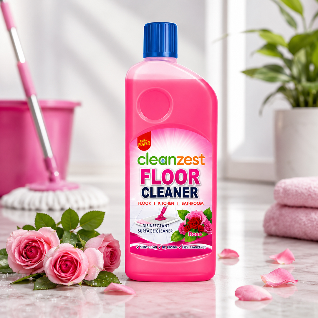 Cleanzest Rose Floor Cleaner 500ml | Disinfectant Surface Cleaner | Removes Dirt & Germs | Long-Lasting Rose Fragrance | Multi-Surface Floor Cleaning